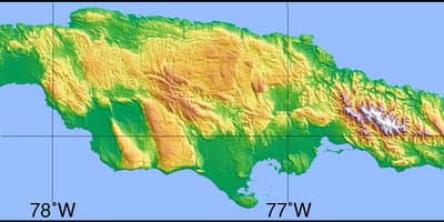 ನಕ್ಷೆ ಮತ್ತು ಉಪಗ್ರಹ ಜಮೈಕಾ